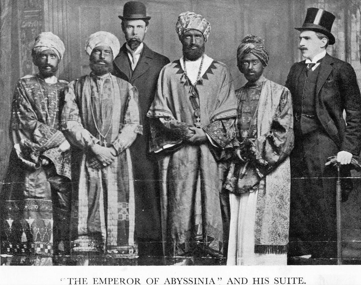 "Kejsaren av Abessinien och hans svit", The Dreadnought Hoax, 7 februari 1910 av English Photographer