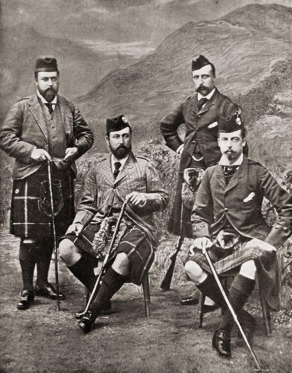 De fyra prinsarna, 1881 (bw-foto) av English Photographer