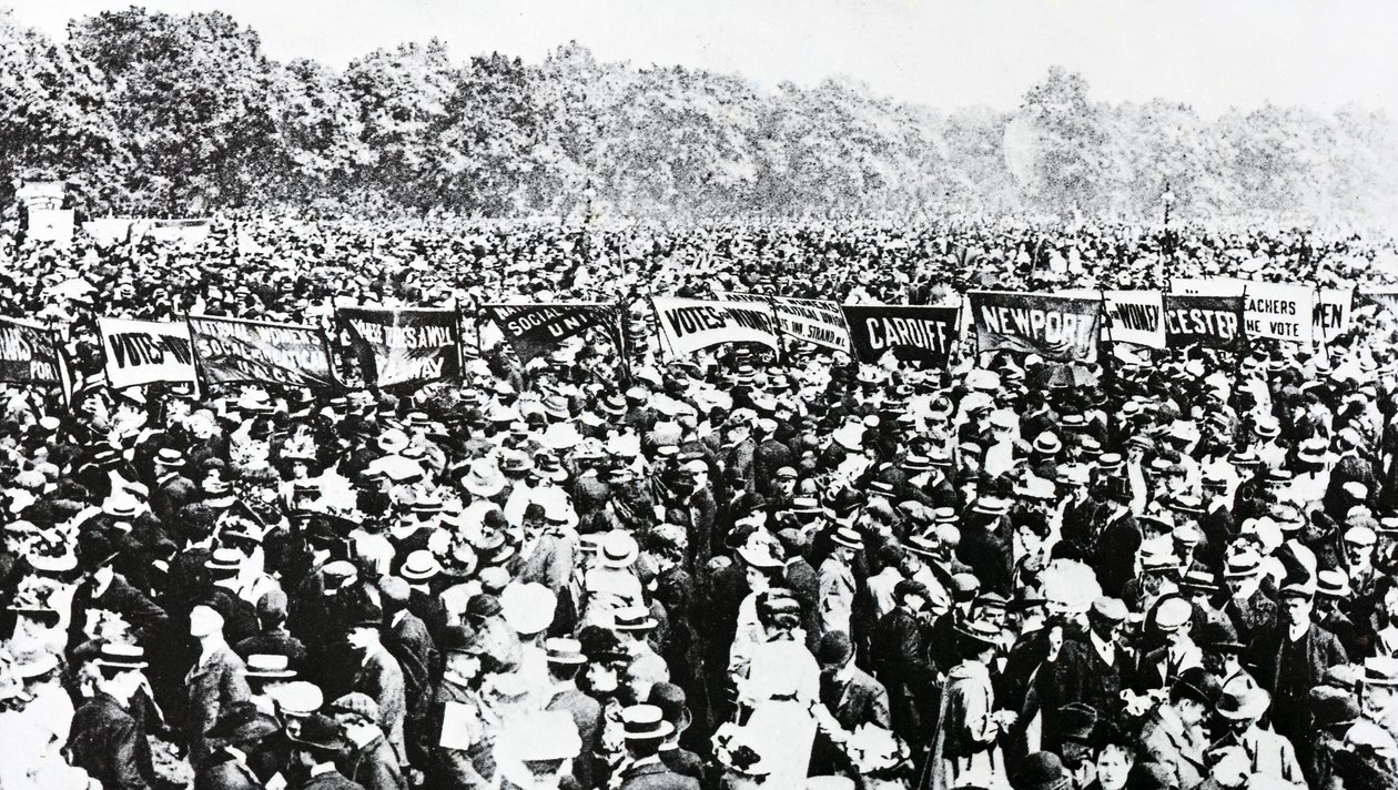 Demonstrationen The Great Votes for Women i Hyde Park, söndagen den 12 juni 1908 av English Photographer