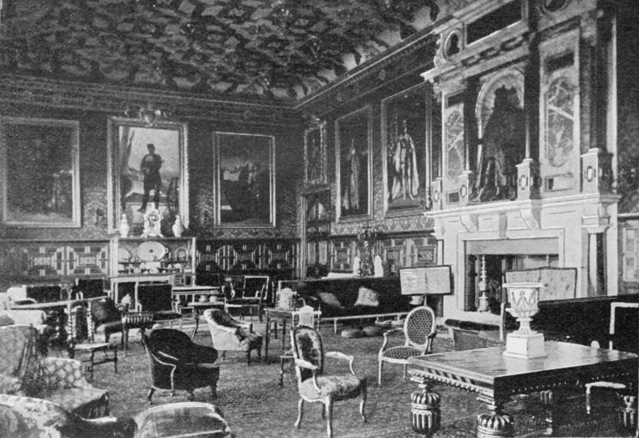 The James I Drawing Room, Hatfield House, publicerad i The Graphic, 19 juli 1902 av English Photographer
