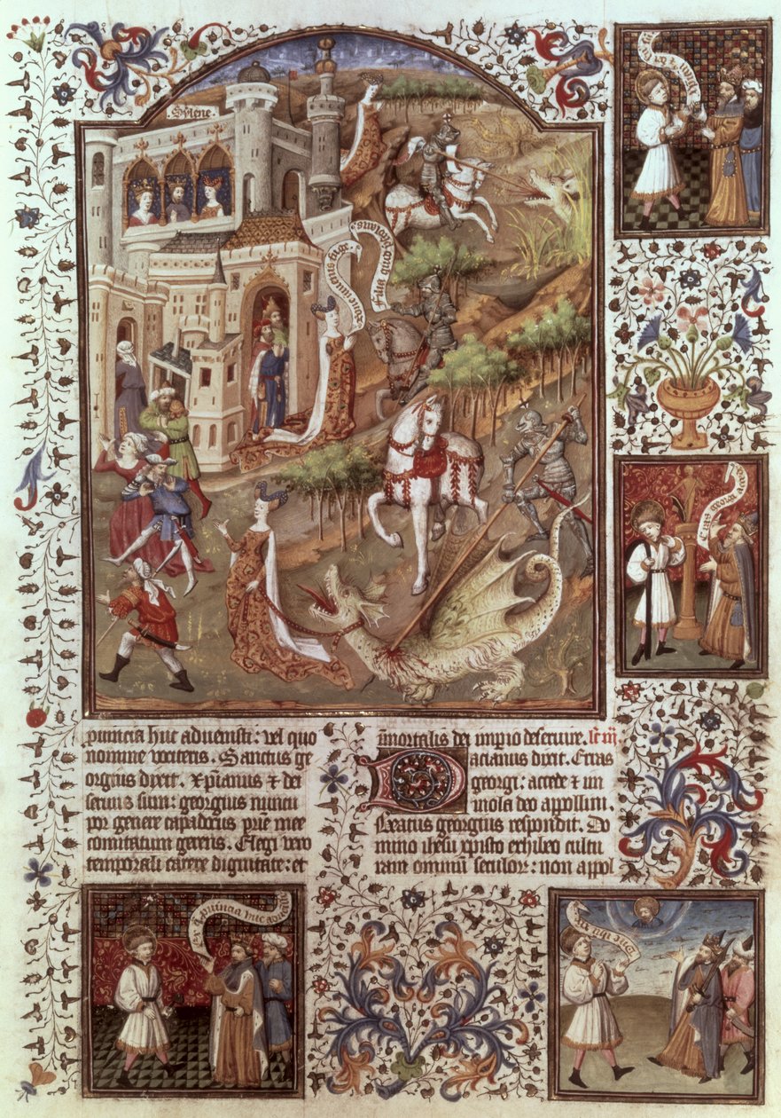 17294, fol 448 St George som dödar drakar av English School