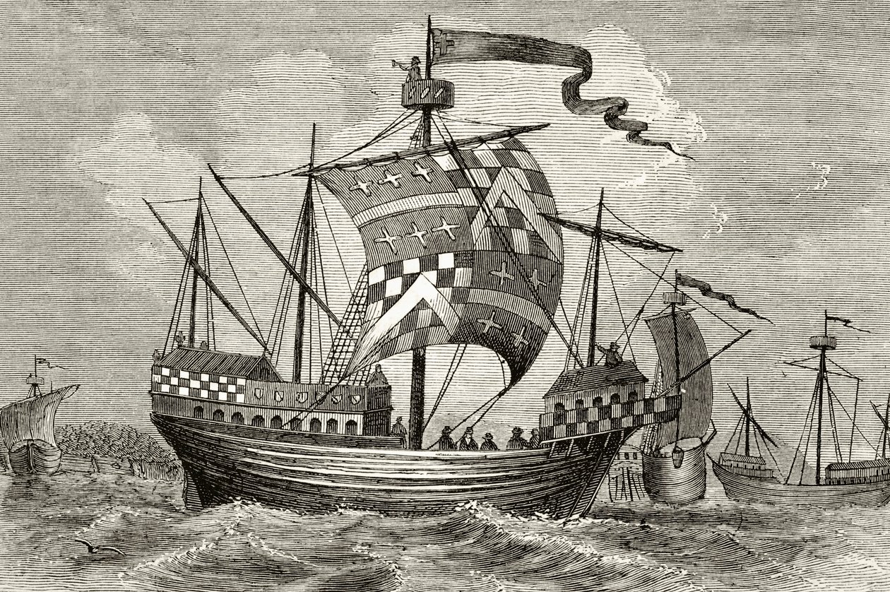 Ett krigsskepp från 1400-talet, från 