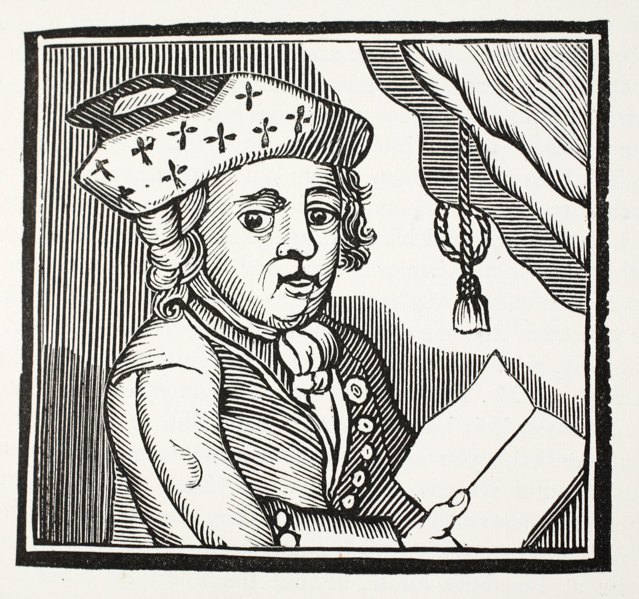 En kort relation till M. Bamfyeld Moore Carews äventyr, illustration från Chap-books of the Arteenth Century av John Ashton, pub. 1882 av English School