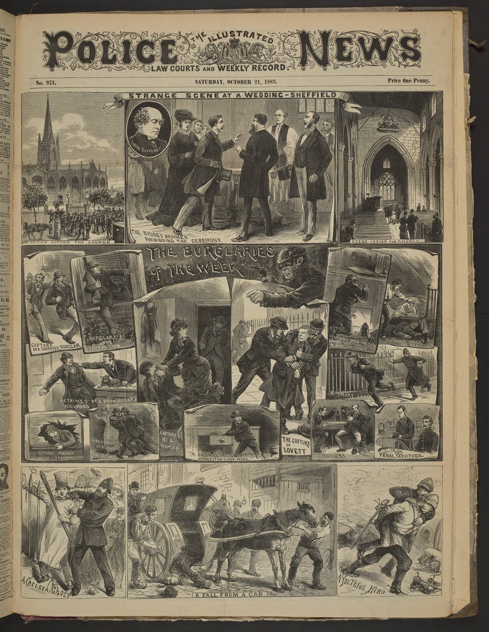 "A CHELSEA GHOST.", Illustrated Police News, 21 oktober 1882 (tidningspapper) av English School