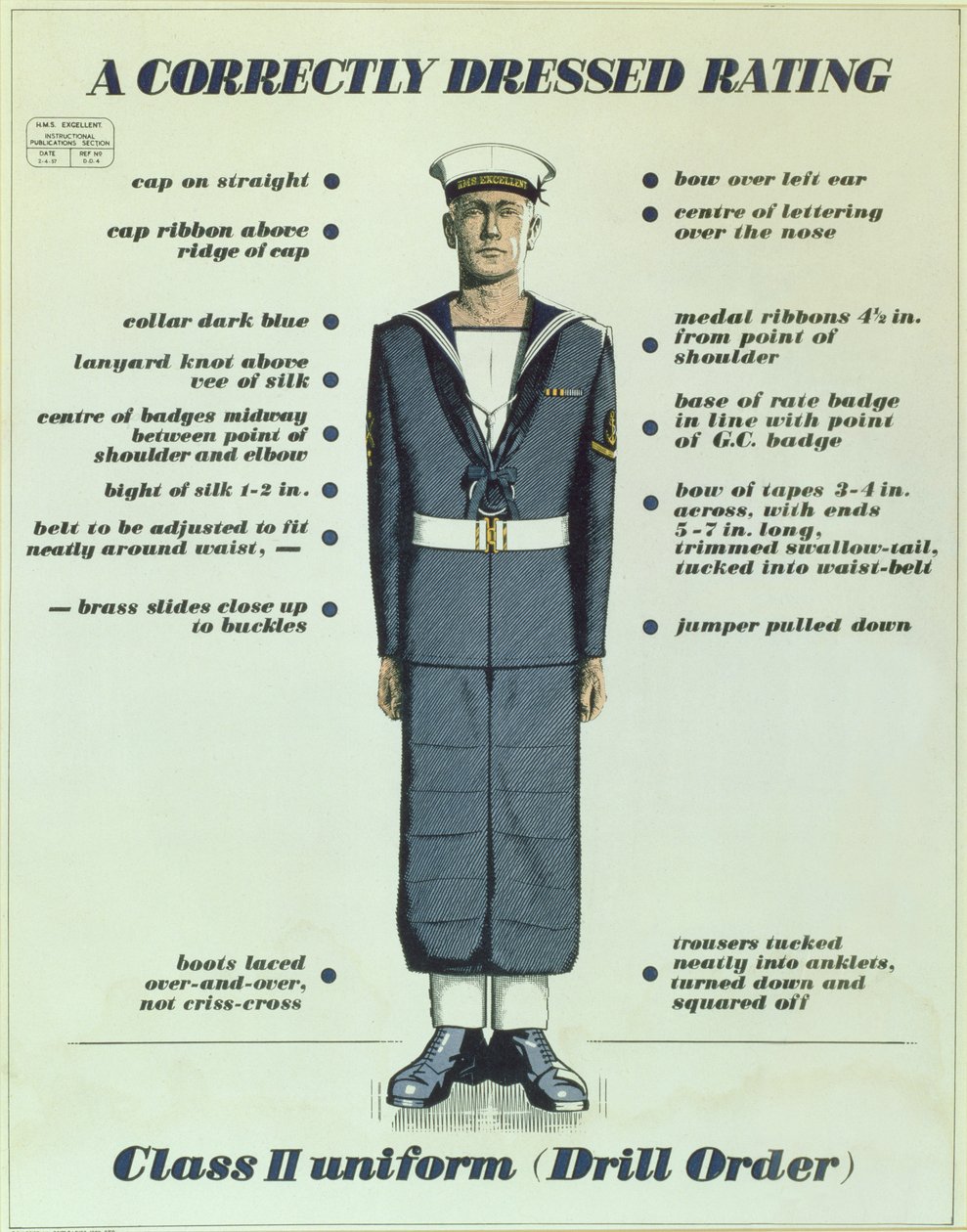 A Correctly Dressed Rating, Klass II uniform (Drill Order), 1957 av English School