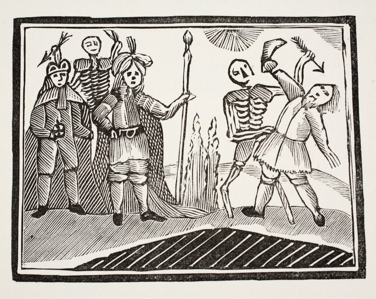 A Dialogue between A Blind Man and Death, illustration från Chap-books of the Eighteenth Century av John Ashton, pub. 1882 av English School