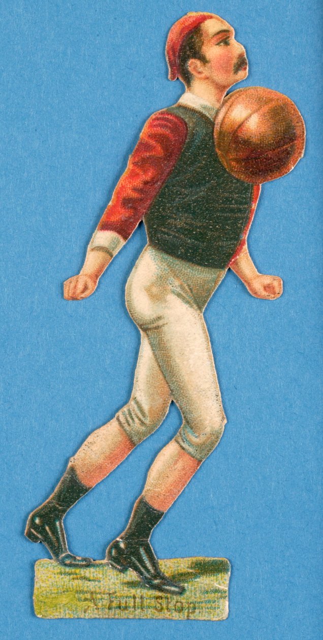Ett punkt, utklipp av en fotbollsspelare, 1880-90-tal av English School