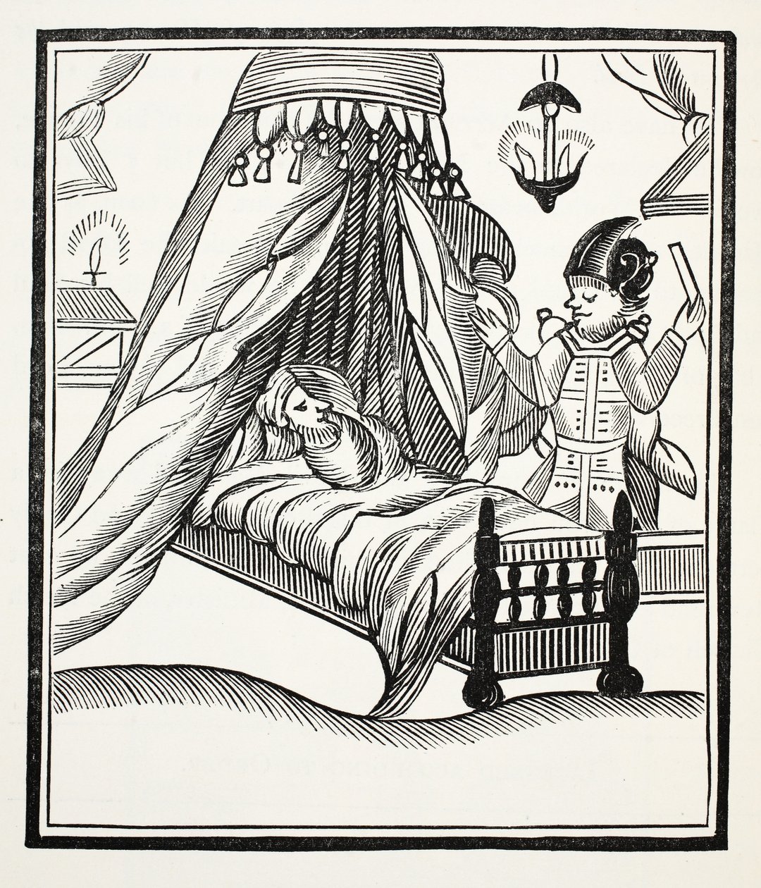 En fullständig, sann och speciell redogörelse, illustration från Chap-books of the Eighteenth Century av John Ashton, pub. 1882 av English School