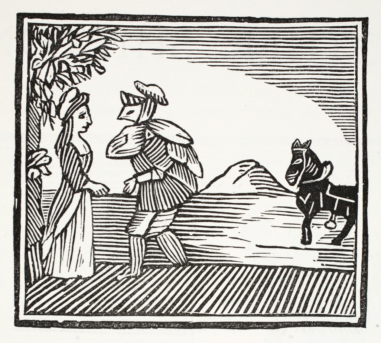 En gentleman som ska rådgöra med Mother Bunch, illustration från Chap-books of the Eighteenth Century av John Ashton, pub. 1882 av English School