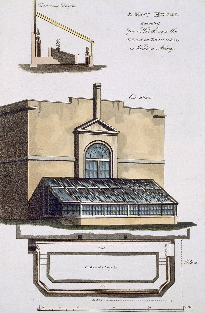 Ett varmt hus avrättades för sin nåd hertigen av Bedford i Woburn Abbey, 1806 av English School