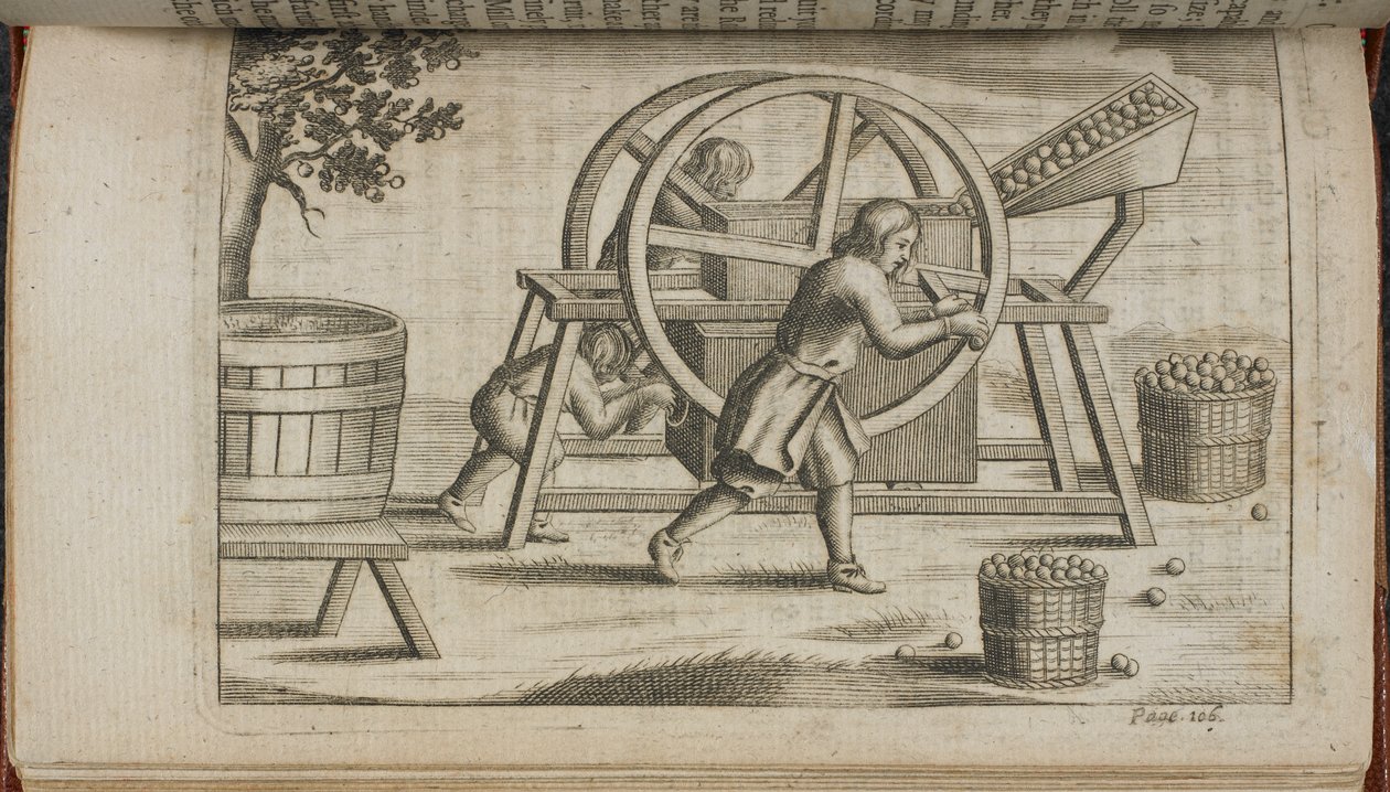 En maskin för att pressa frukt, illustration från 