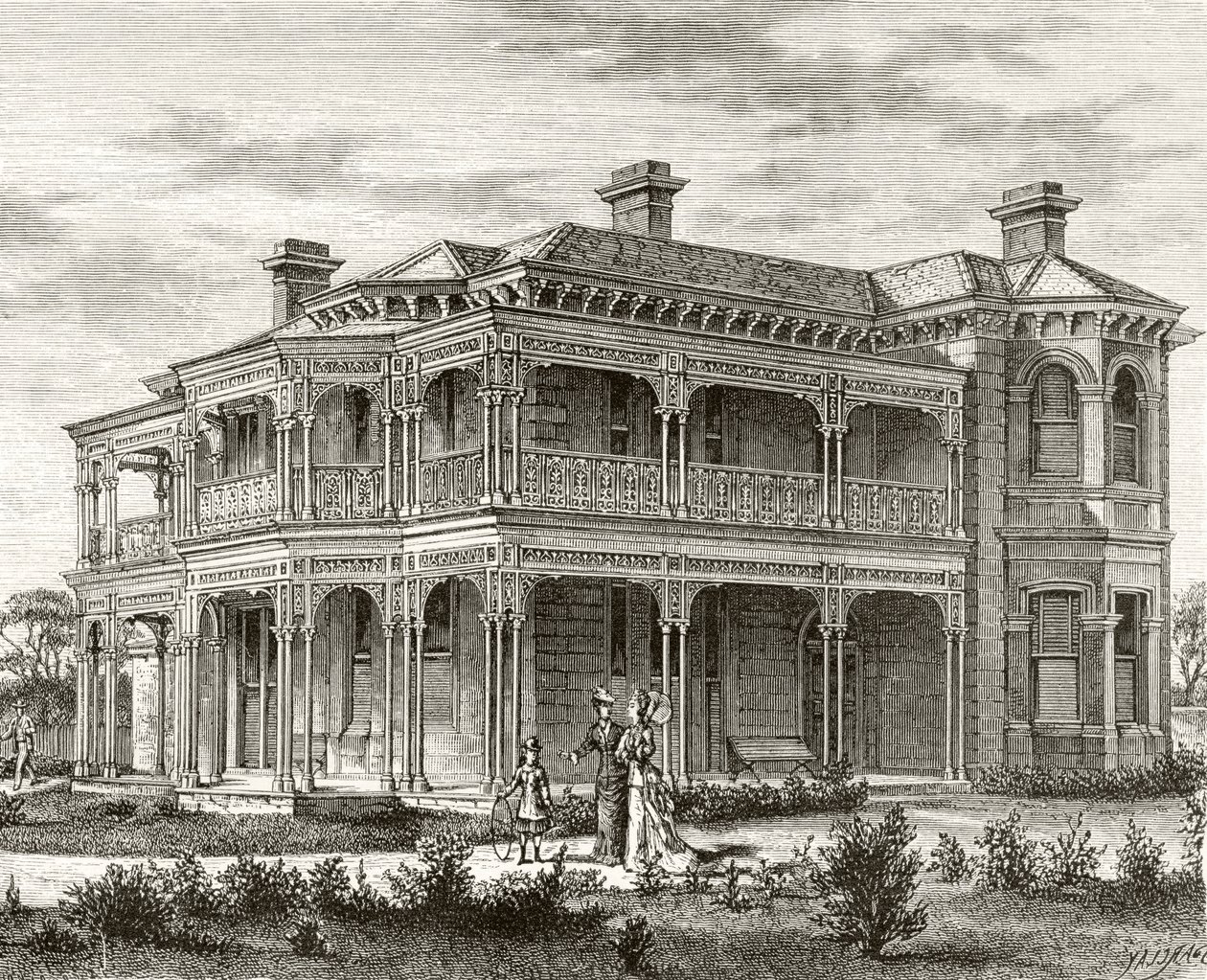 Et forstadshus i Melbourne, ca. 1880, fra 