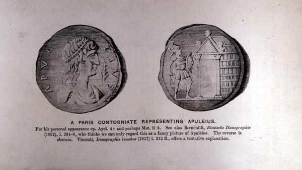 A Paris Contorniate som representerar Apuleius (c.124-170 AD) av English School