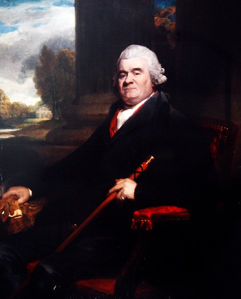 Ett porträtt av Sir Benjamin Truman (olja på duk) av English School