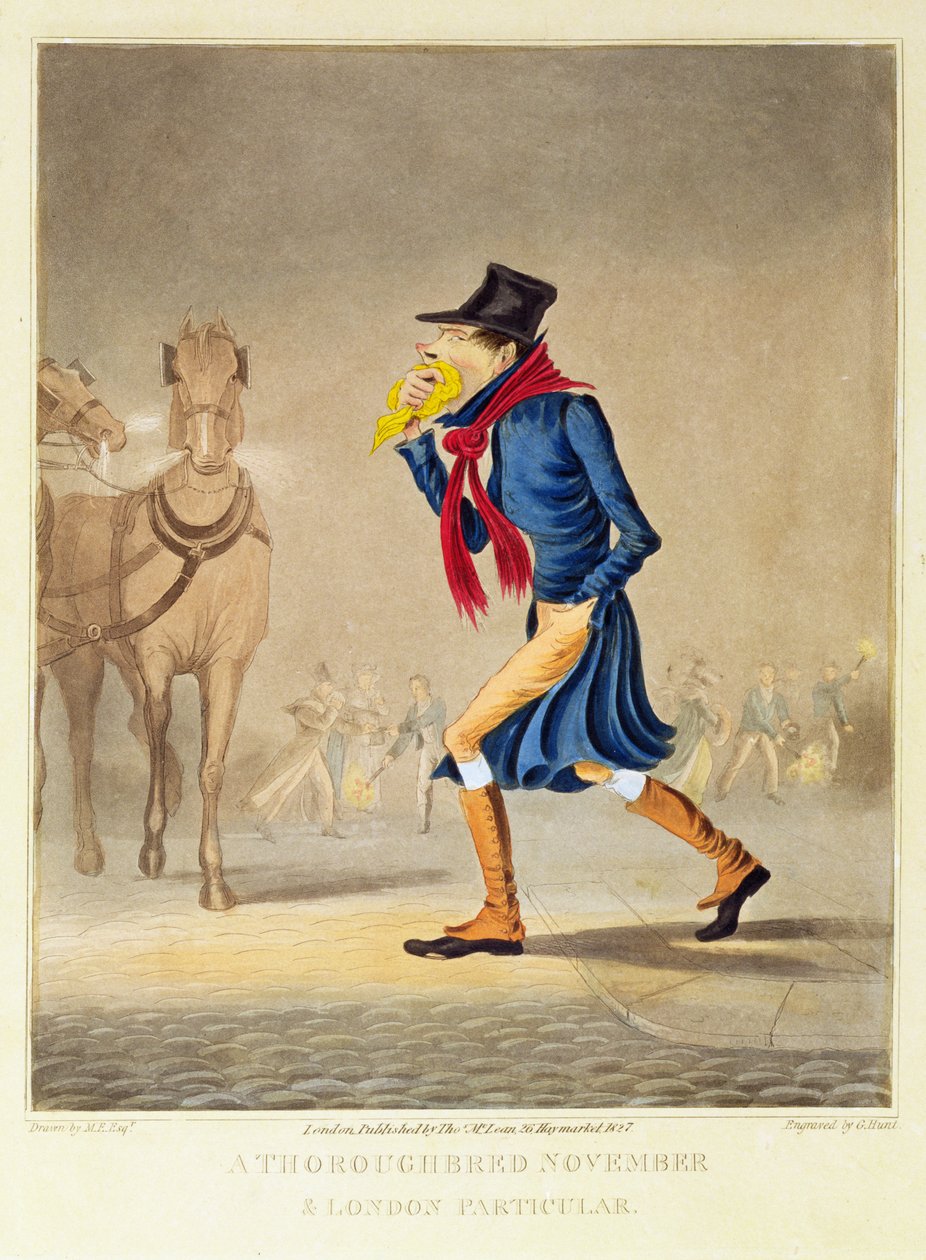 A Throroughbred November och London Particular, pub. av T. McLean, 1827 av English School