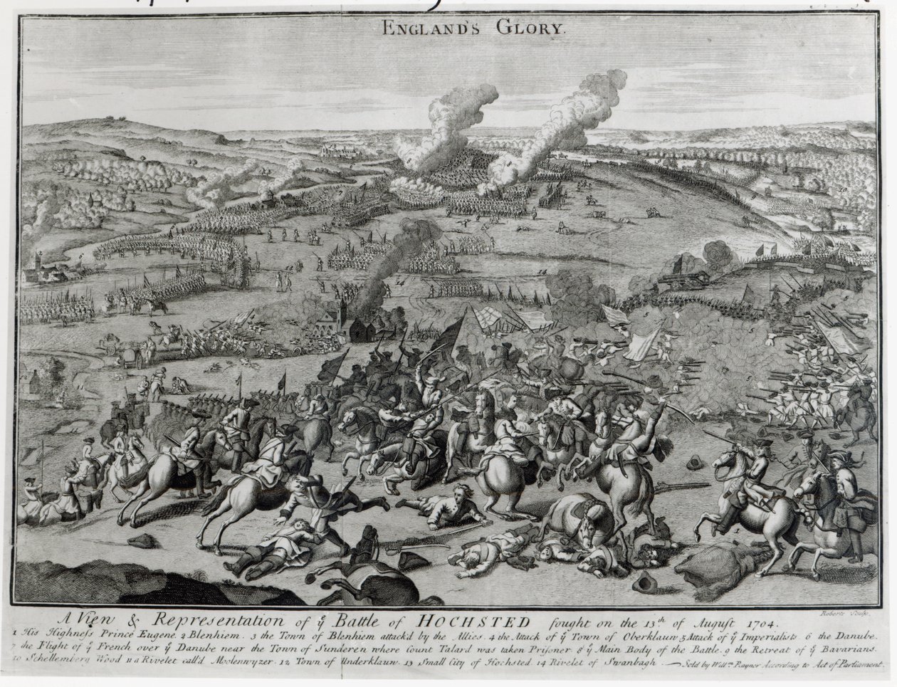 En bild av slaget vid Hochsted, 13 augusti 1704 av English School