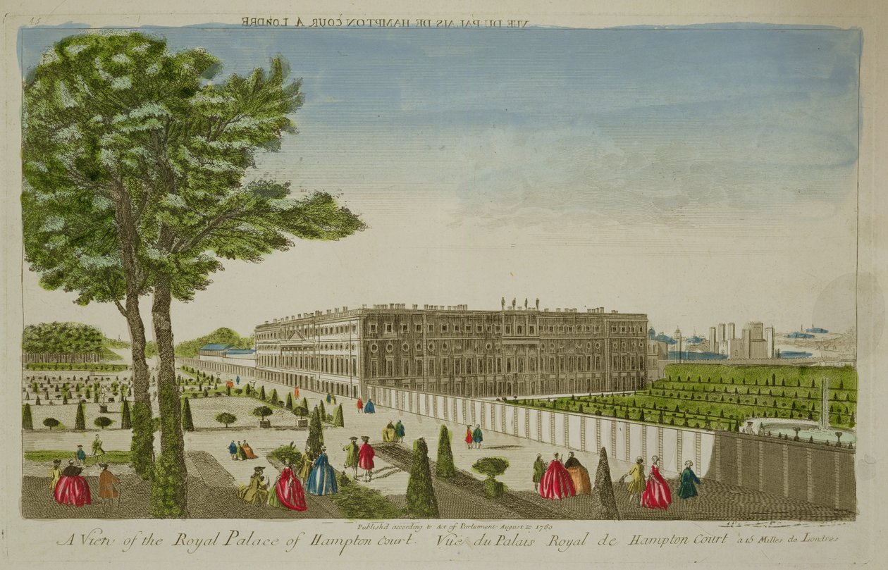 A View of the Royal Palace of Hampton Court, publicerad 1760 av English School