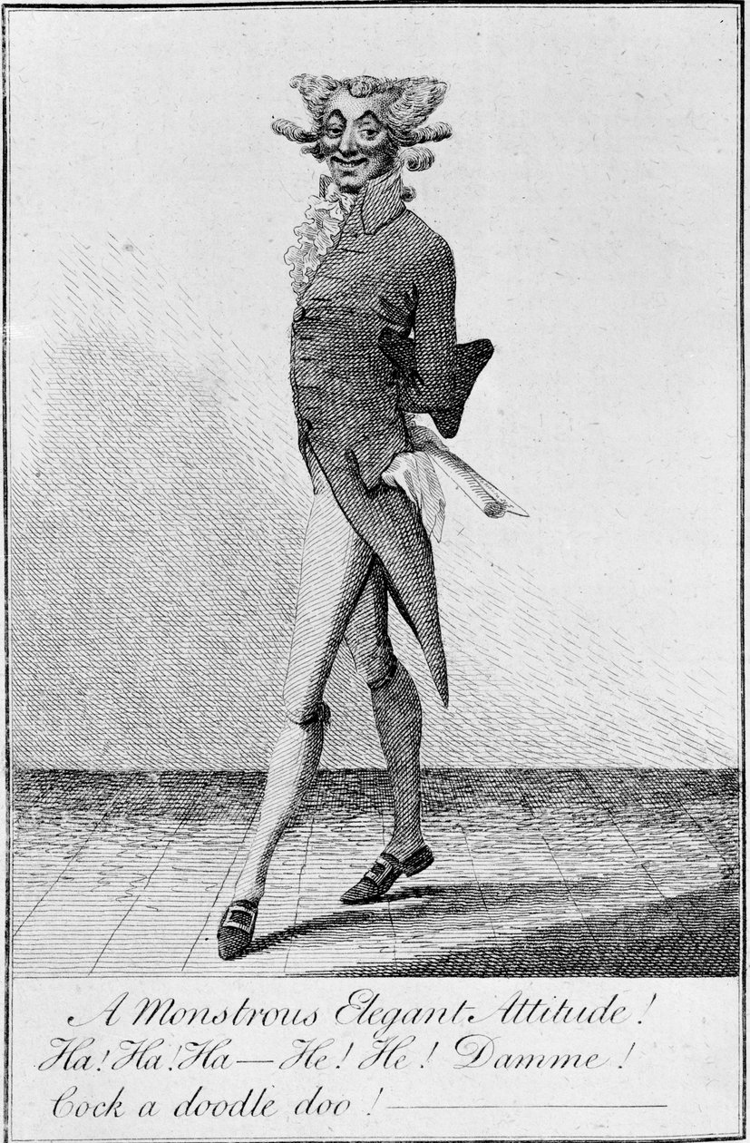 En monstruös elegant attityd! 1790 (etsning) av English School