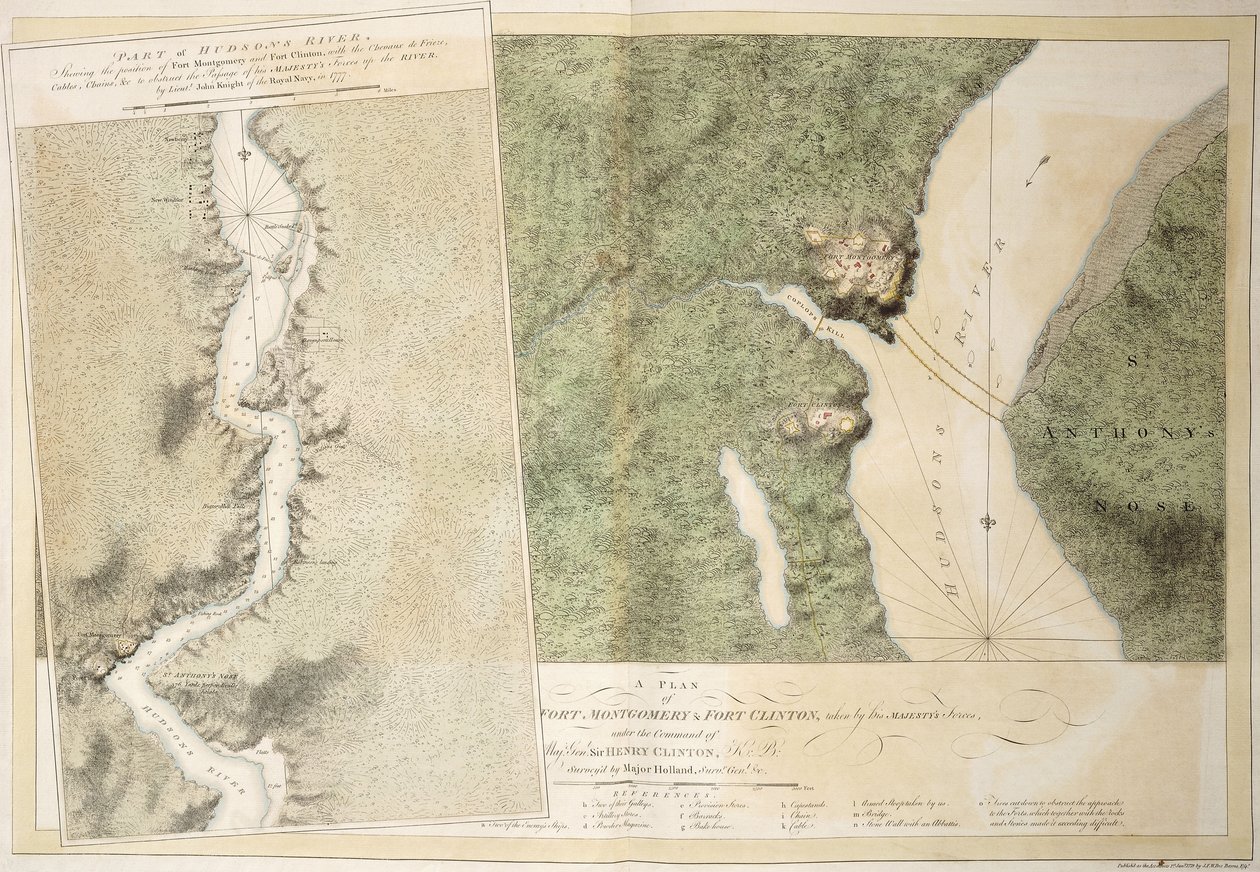 En plan över Fort Montgomery & Fort Clinton, 1774-1779 av English School