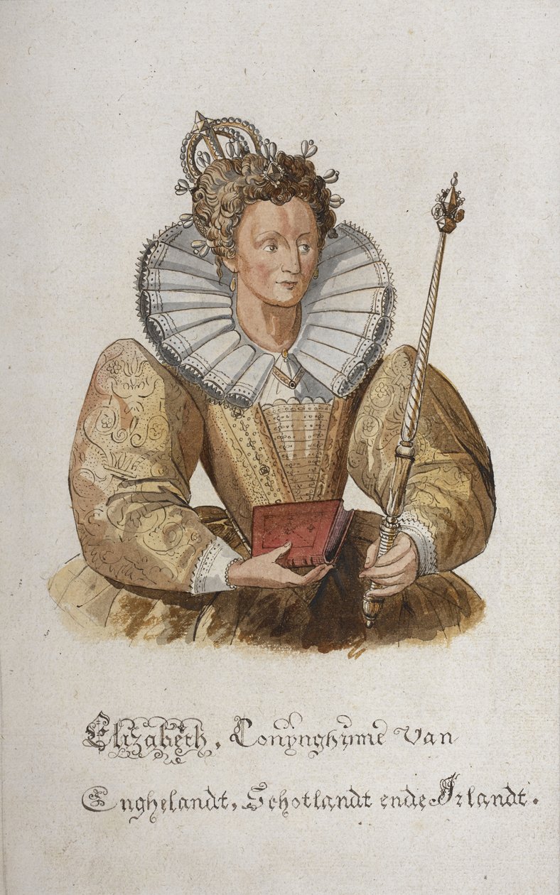 Ett porträtt av drottning Elizabeth I av England. av English School