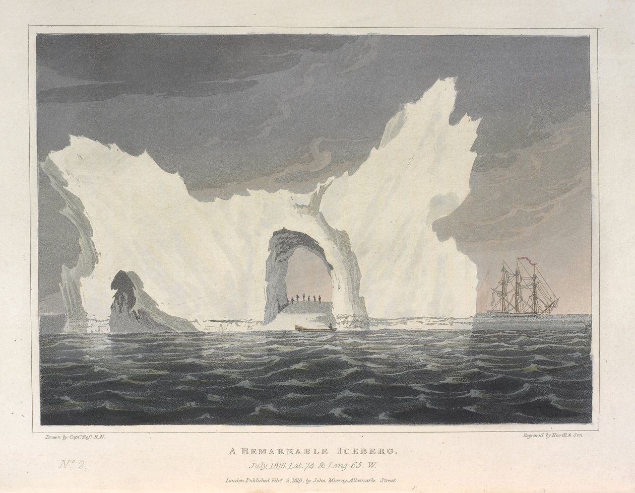 Ett anmärkningsvärt isberg. Juli 1818. Lat.74 & Long.64.W, från 