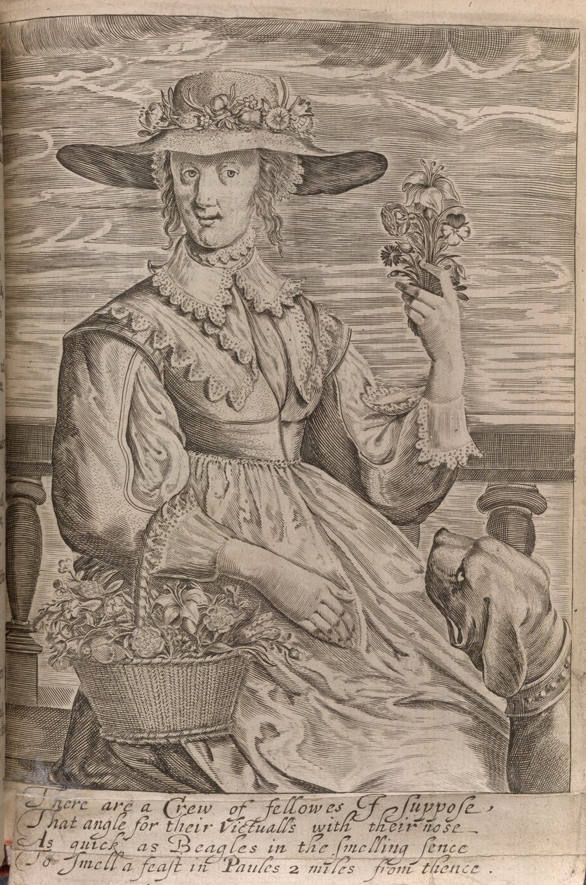 En kvinna med blommor, illustration från 