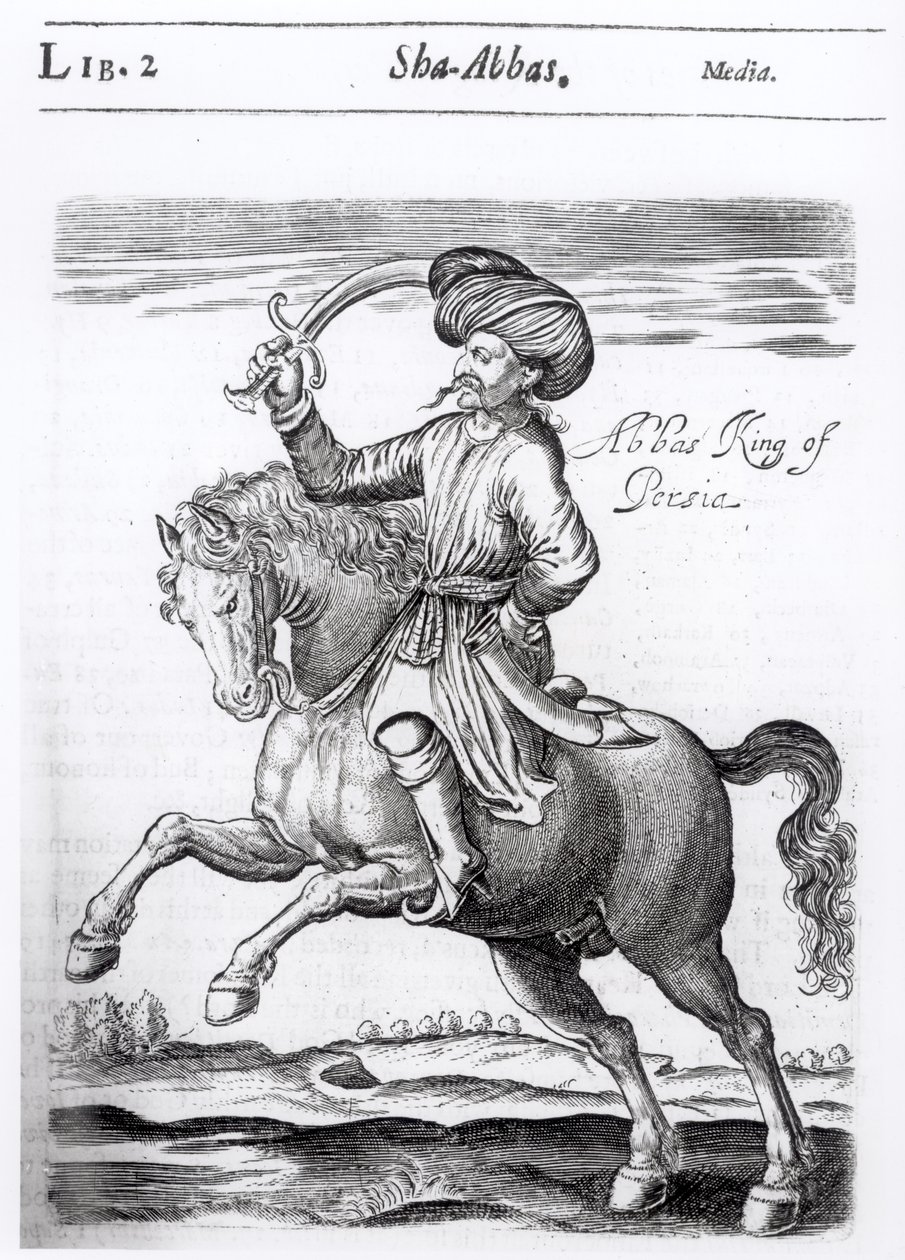Abbas, kung av Persien, från "Några år av resor till olika delar av Asien och Afrika" av Sir Thomas Herbert (1606-82), 1638 av English School