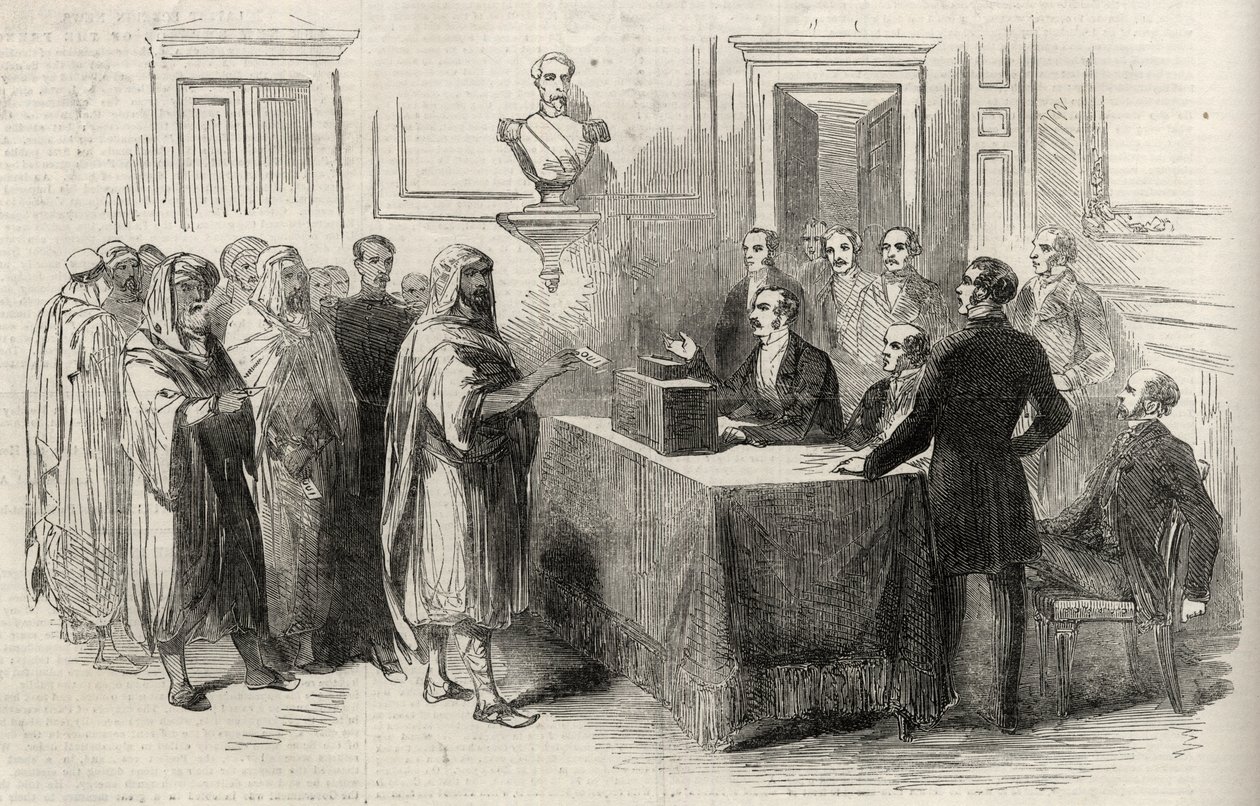 Abd-El-Kader röstar för det franska imperiet - Illustration för The Illustrated London News, 4 december 1852. av English School