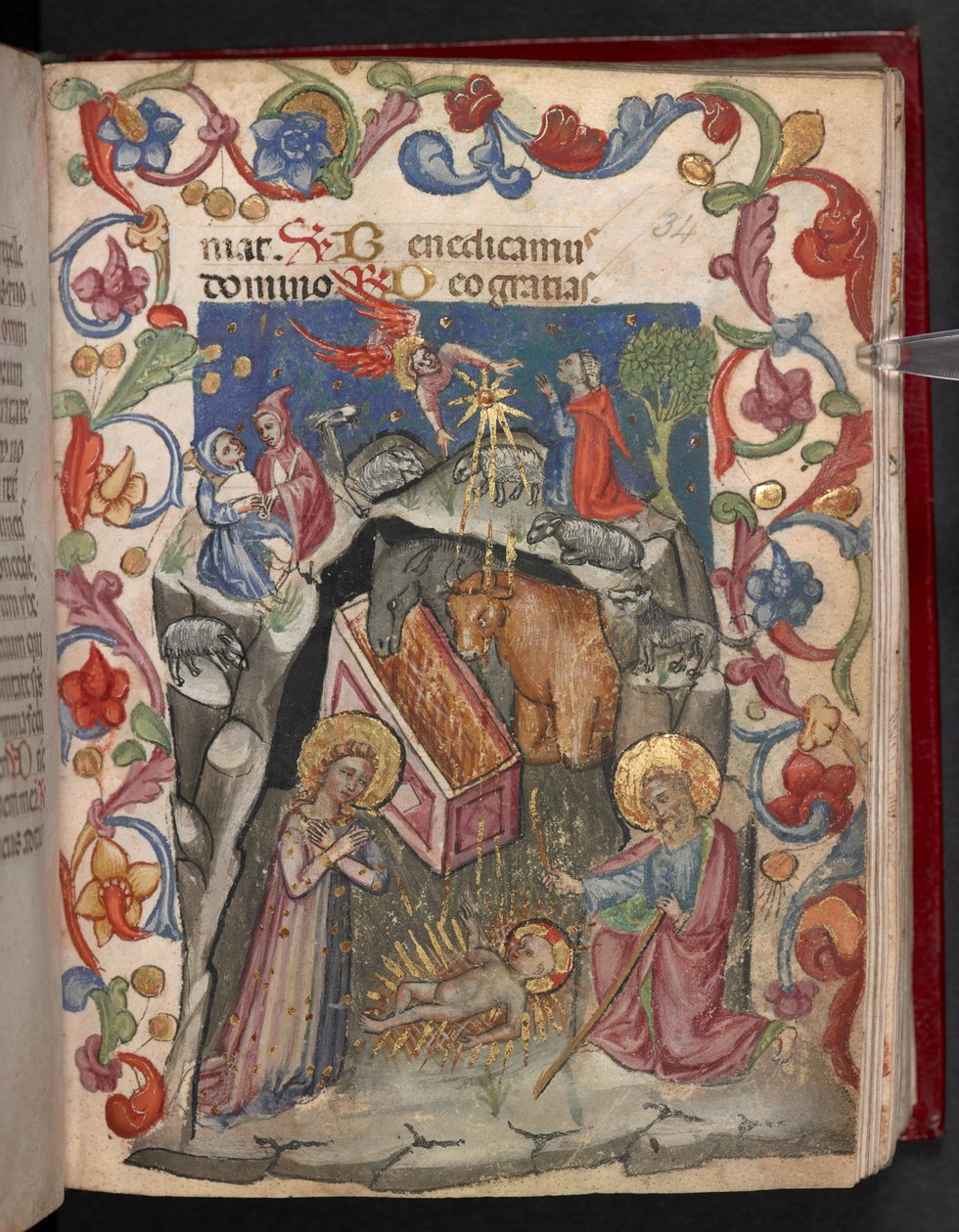 Lägg till. 17466, f.34r Födseln av English School