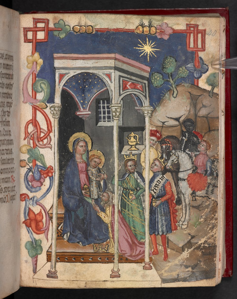 Lägg till. 17466, f.40r Tillbedjan av Magi av English School