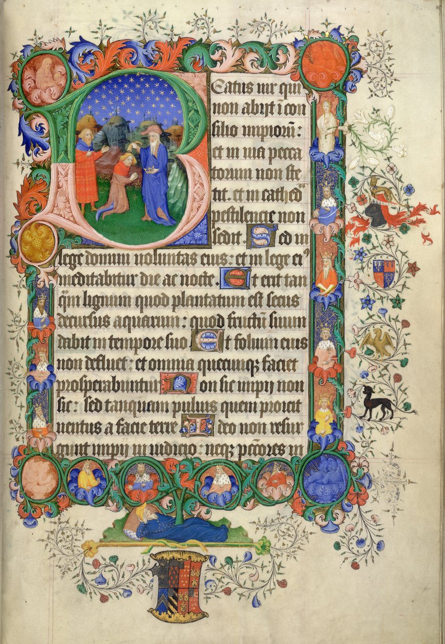 Lägg till. 42131 fol.73 Psalm 1, som börjar med initial 