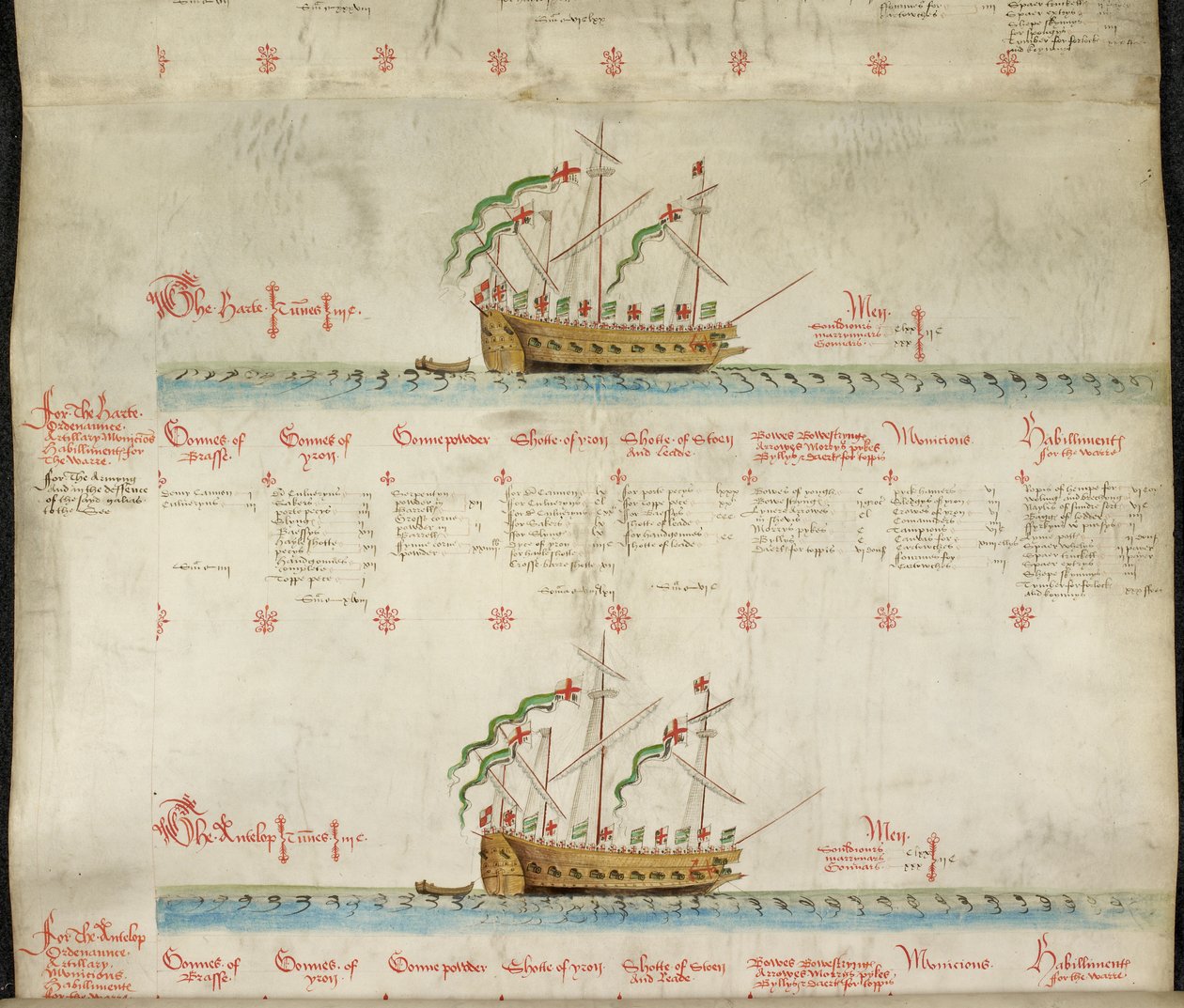 Lägg till MS 22047 f.2r, The galeass Heart and the Galleass Antilope, från 