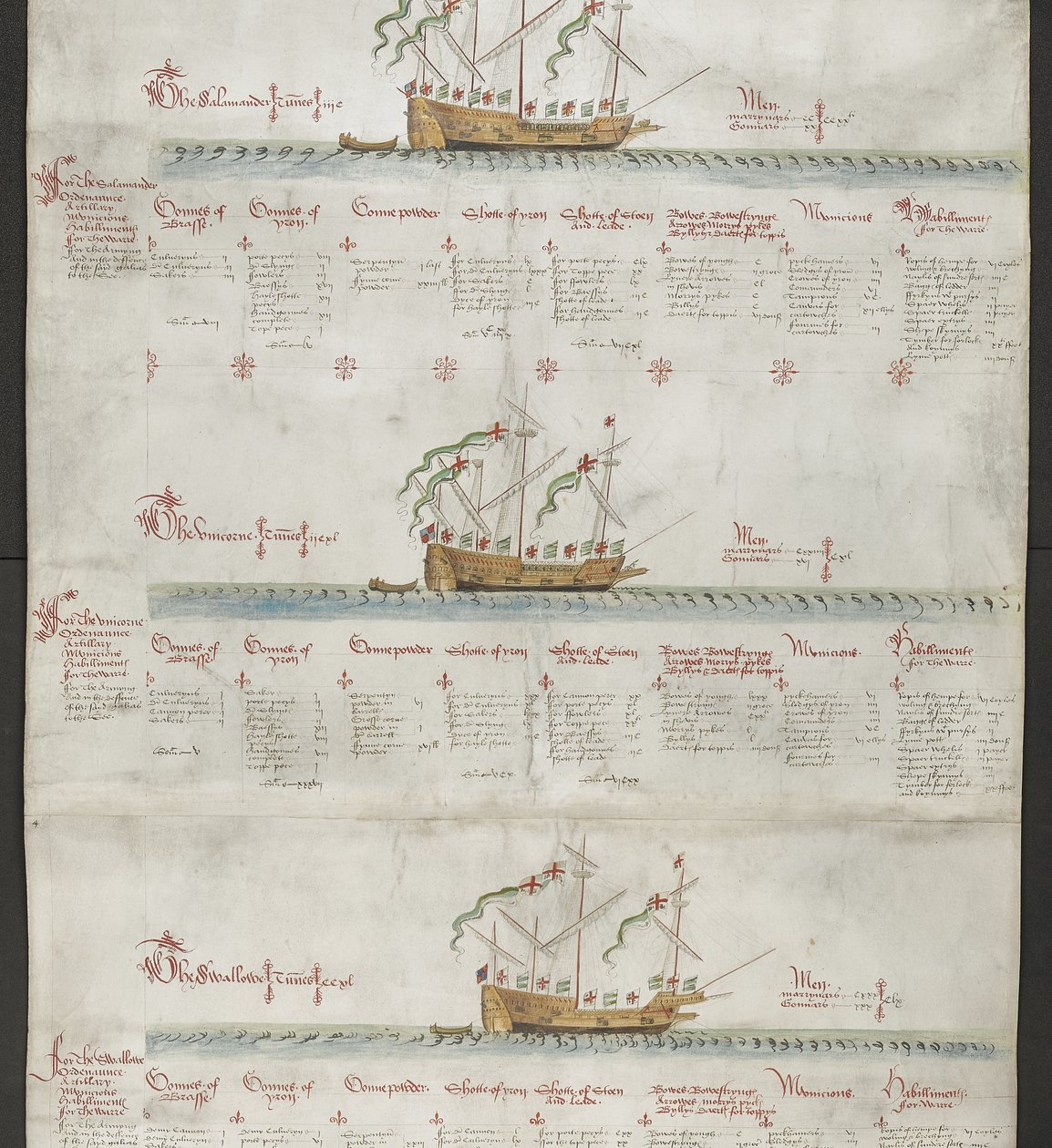Lägg till MS 22047 f.4r Galleasen Enhörningen, och svalan, från 