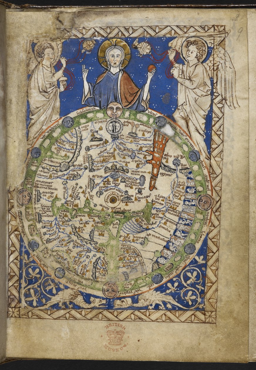 Lägg till MS 28681 f.9 Psalter, med ytterligare psalmer och böner och en medeltida världskarta (