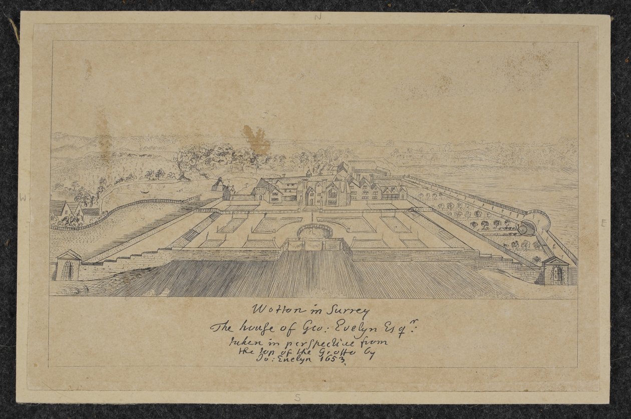 Lägg till MS 78610G Wotton i Surrey: The House of Geo. Evelyn Esq av English School