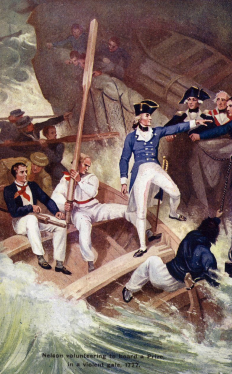 Amiral Lord Nelson (färglitografi) av English School
