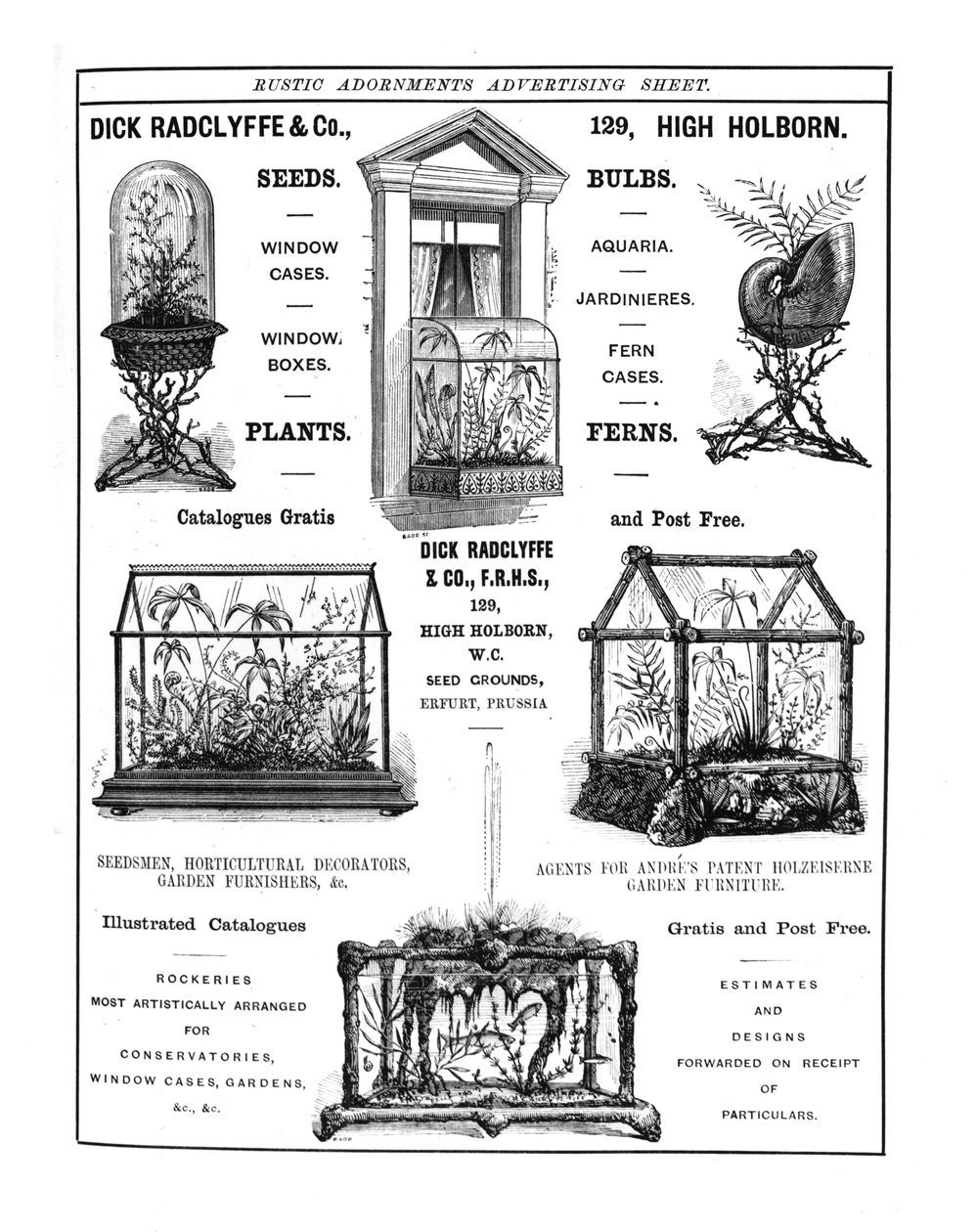 Annons för Dick Radclyffe & Co. Rustic Adornments av English School