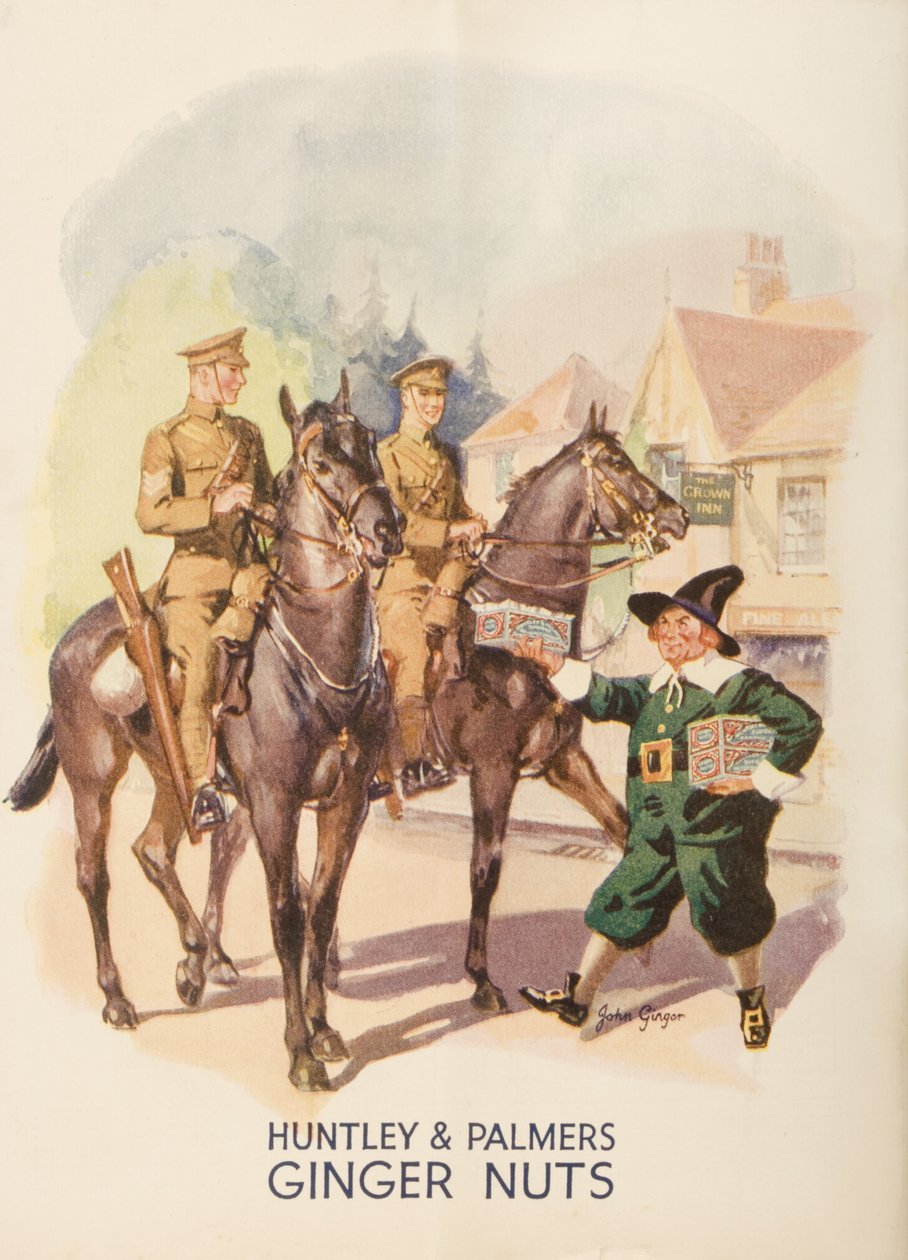 Annonce for Huntley og Palmers Ginger Nuts, 1935 swed av English School