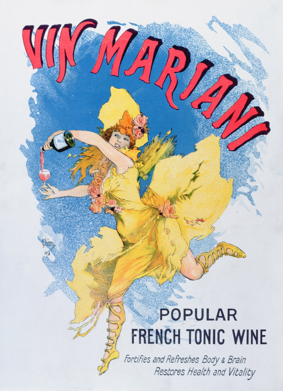 Annons för Vin Mariani från teatertidningen, 1901 av English School