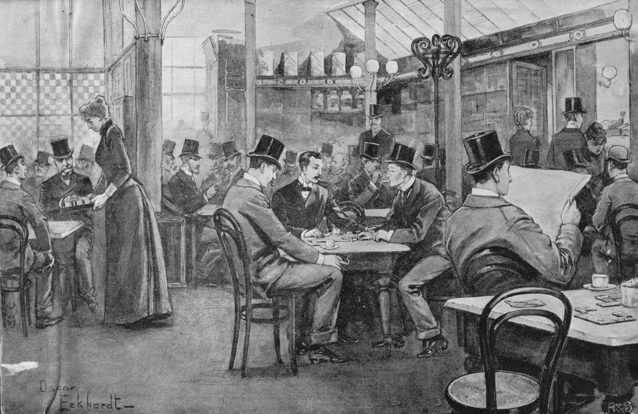 Efter lunch i ett Mecka Coffee House 1893, från London Coffee-Houses förr och nu av English School
