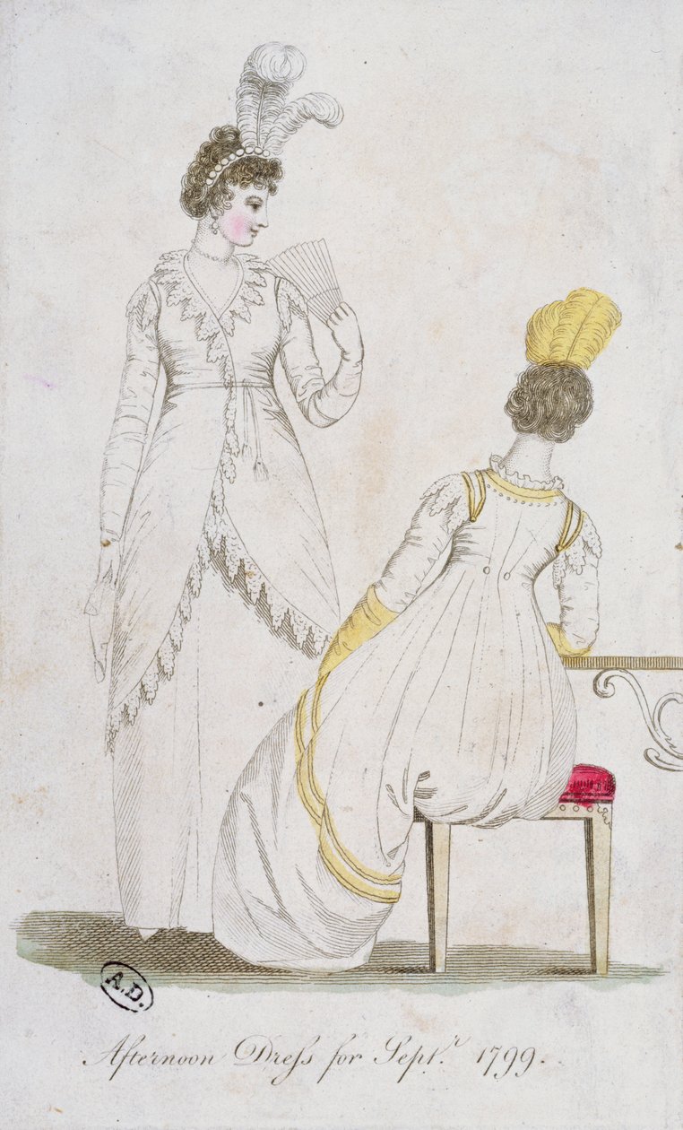 Eftermiddagsklänning för september 1799 av English School