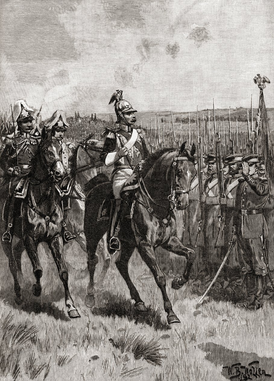 Alexander II av Ryssland granskar sin armé vid Sebastopol under Krimkriget av English School