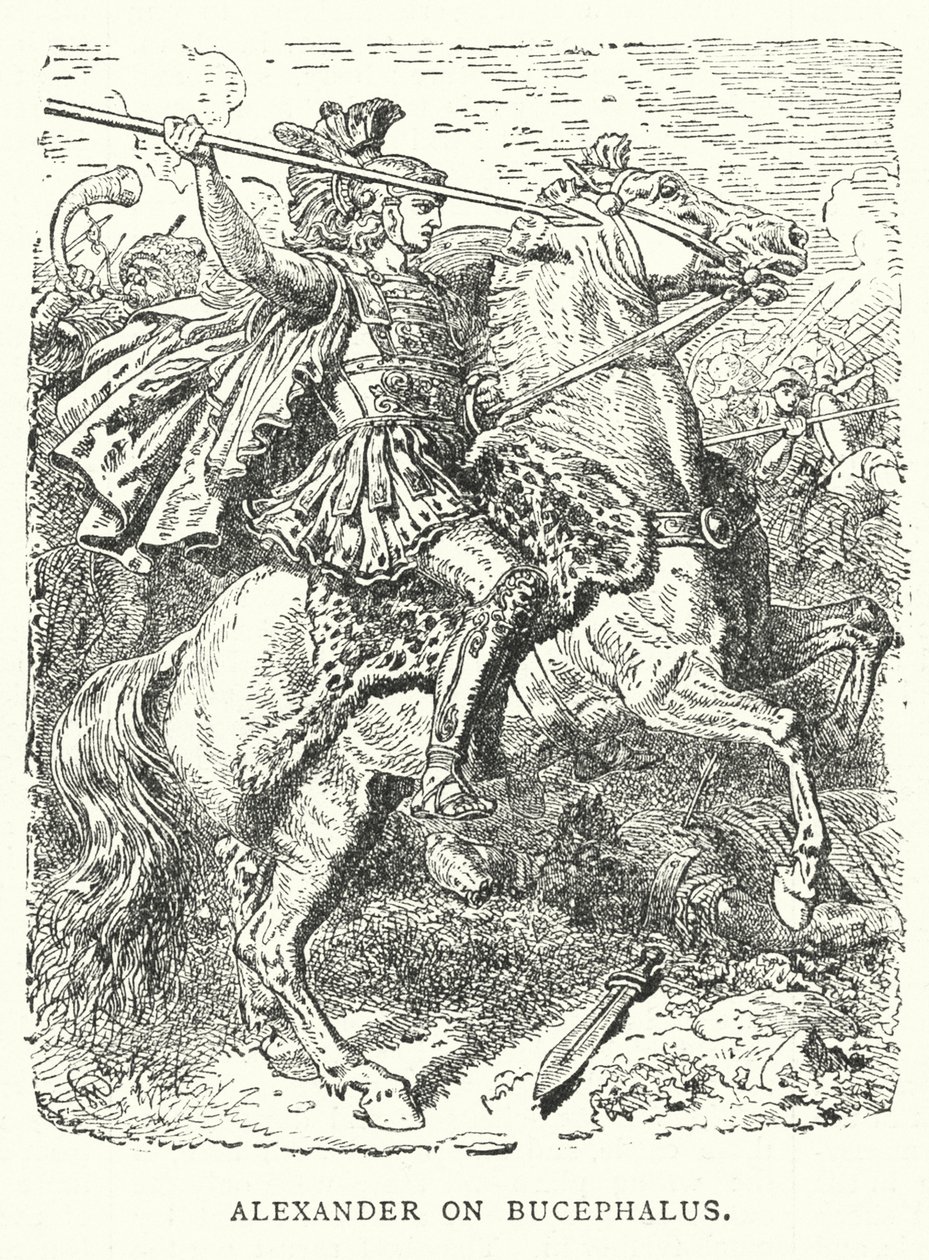 Alexander på Bucephalus (gravyr) av English School