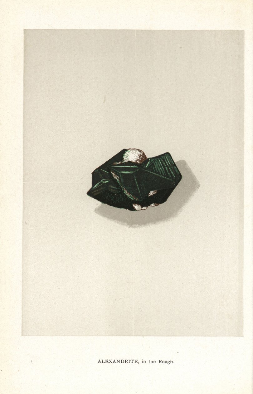Alexandrite in the rough, från Edwin Streeters "Precious Stones and Gems", London, George Bell & Sons av English School