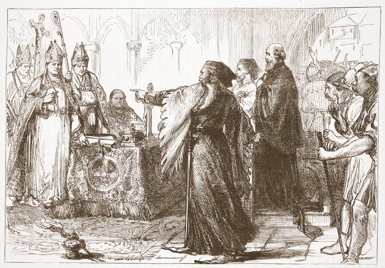 Bråk mellan John of Gaunt och biskopen av London, illustration från The History of Protestantism av James Aitken Wylie (1808-1890), pub. 1878 av English School