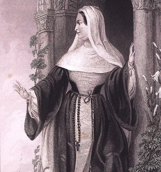 En abbedissa, ca 1845 (gravyr) av English School