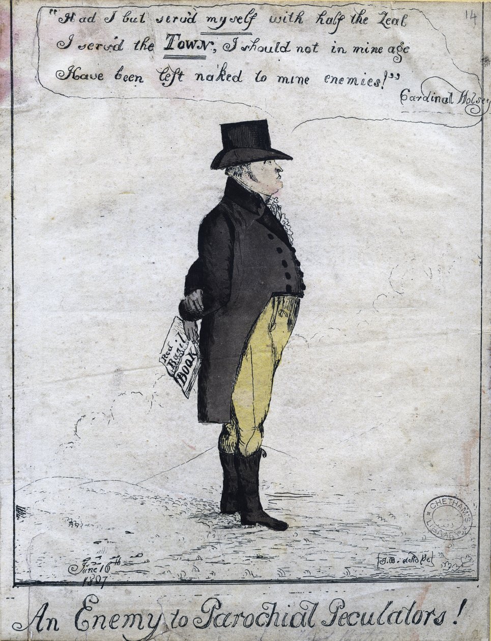 An Enemy to Parochial Peculators!, 1807 (handfärgad etsning) av English School