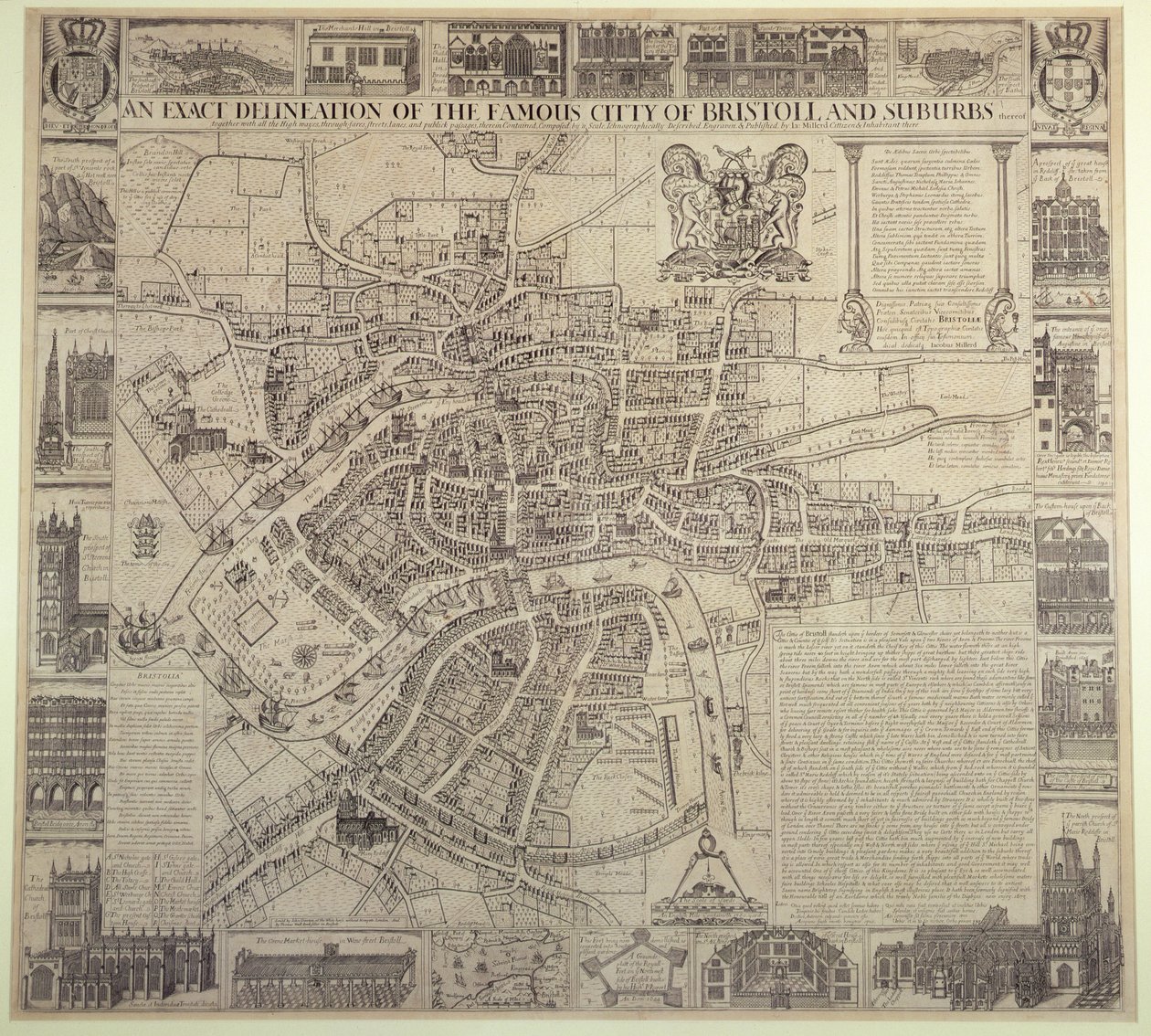 "En exakt beskrivning av den berömda staden Bristol och förorter", av James Millerd, pub.1673 av English School
