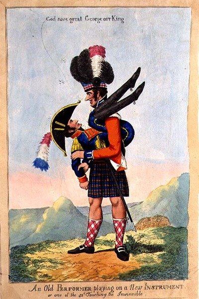 "En gammal artist som spelar på ett nytt instrument", publicerad 22 september 1803 (lito i färg) av English School