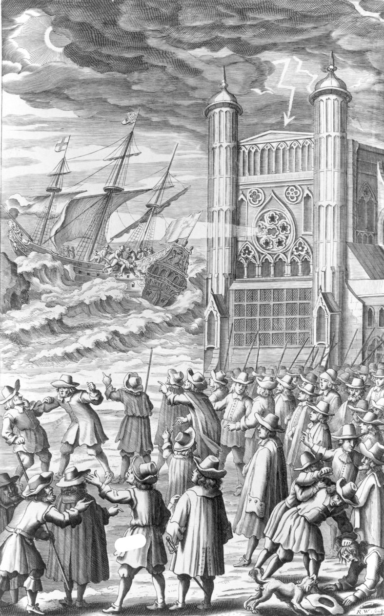 En allegori över händelserna kring kung Karl I 1649, 1600-talet av English School